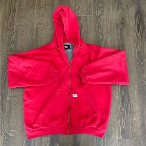 dickie's thermal red zip up hoodie size 2xL